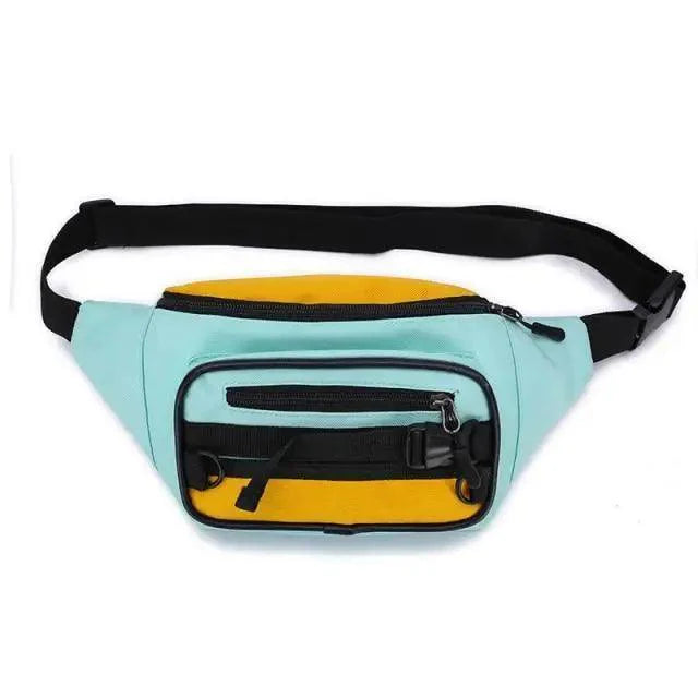 Vintage Lightweight Unisex Fanny Pack 3 Zippers Waist Packs Canvas Adjustable Party Fanny Pack Stevvex