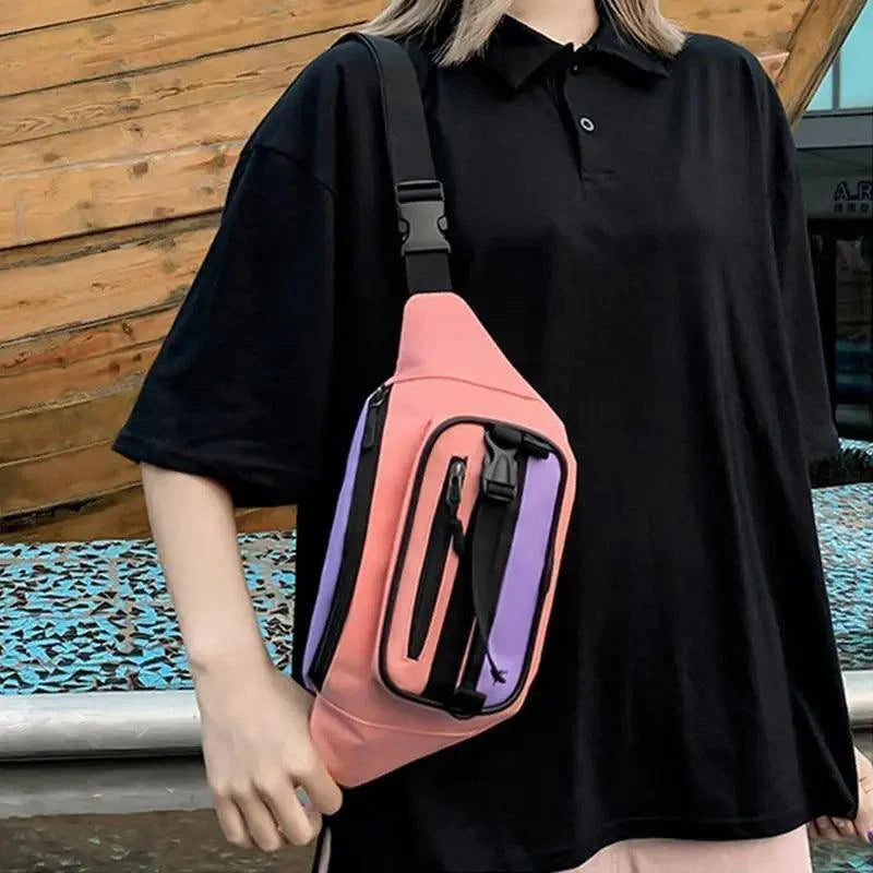 Vintage Lightweight Unisex Fanny Pack 3 Zippers Waist Packs Canvas Adjustable Party Fanny Pack Stevvex