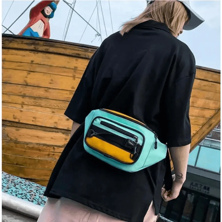 Vintage Lightweight Unisex Fanny Pack 3 Zippers Waist Packs Canvas Adjustable Party Fanny Pack Stevvex