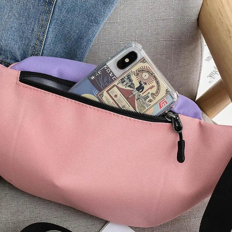 Vintage Lightweight Unisex Fanny Pack 3 Zippers Waist Packs Canvas Adjustable Party Fanny Pack Stevvex