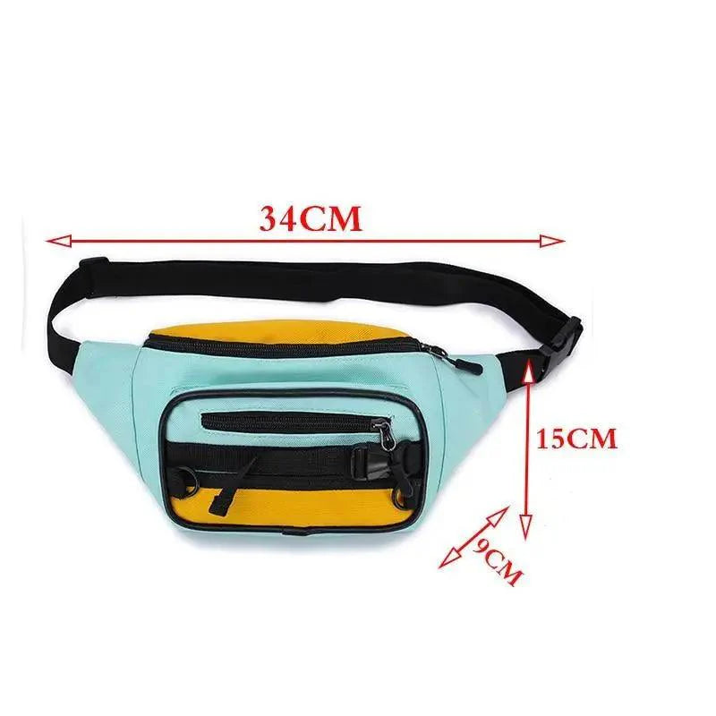 Vintage Lightweight Unisex Fanny Pack 3 Zippers Waist Packs Canvas Adjustable Party Fanny Pack Stevvex