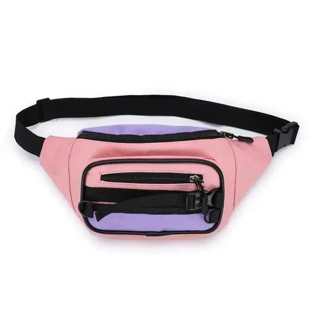 Vintage Lightweight Unisex Fanny Pack 3 Zippers Waist Packs Canvas Adjustable Party Fanny Pack Stevvex