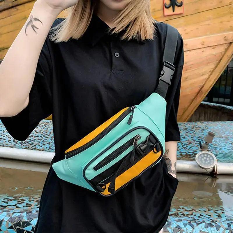 Vintage Lightweight Unisex Fanny Pack 3 Zippers Waist Packs Canvas Adjustable Party Fanny Pack Stevvex