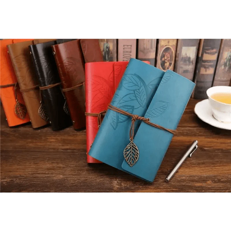 Vintage PU Leather Diary Notebook Journal  Retro Book Traveler Planners Office School Supplies Stevvex