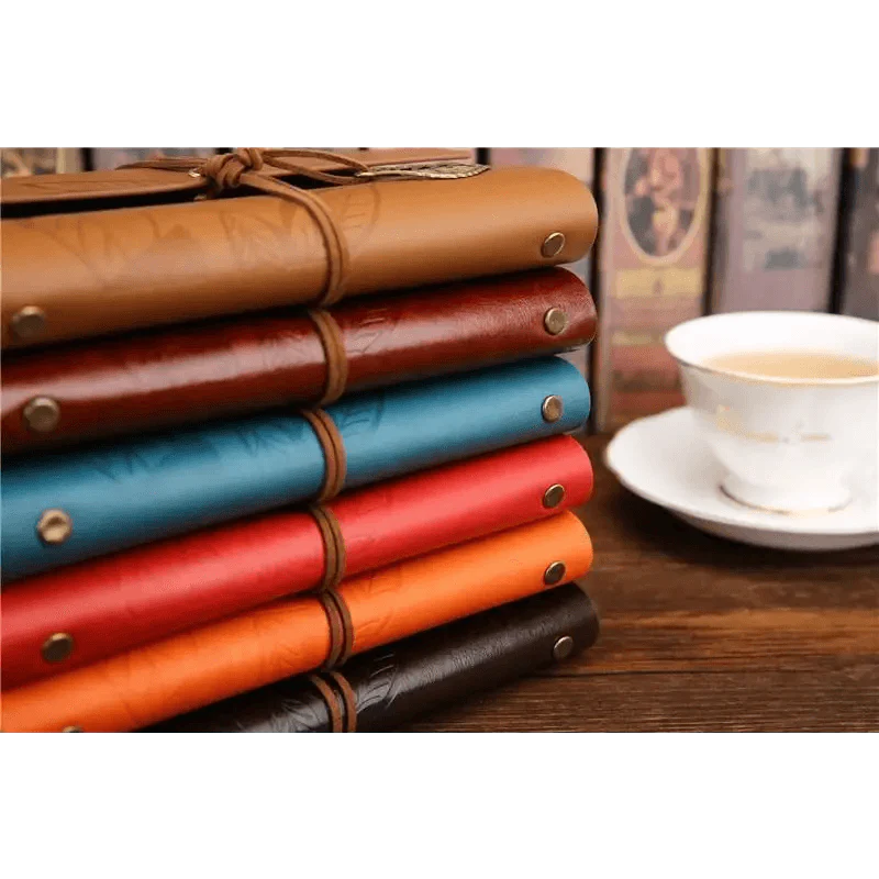 Vintage PU Leather Diary Notebook Journal  Retro Book Traveler Planners Office School Supplies Stevvex