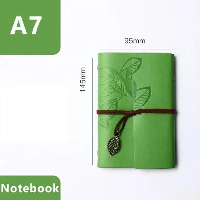 Vintage PU Leather Diary Notebook Journal  Retro Book Traveler Planners Office School Supplies Stevvex
