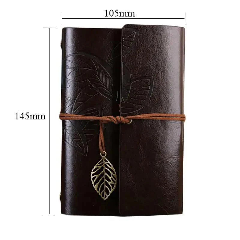Vintage PU Leather Diary Notebook Journal  Retro Book Traveler Planners Office School Supplies Stevvex