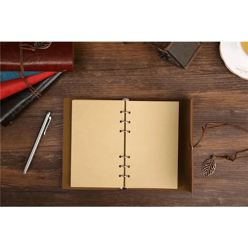 Vintage PU Leather Diary Notebook Journal  Retro Book Traveler Planners Office School Supplies Stevvex