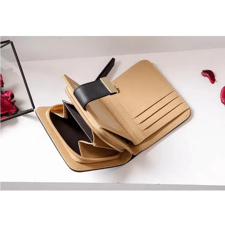 Vintage PU Leather Short Wallets Leaf Design Fashion Purse For Women Elegant Ladies Cute Zipper Purses Card Holders Women Wallet Stevvex