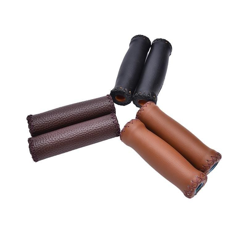 Vintage Retro Riding Road Mountain Bike Bicycle Handlebar Grip Artificial Leather Cycling Grip Health Gear Bicycle Handlebar Grips Bike Handle Cover Grips Artificial Leather Bicycle Handle Covers For Sports Riding Stevvex