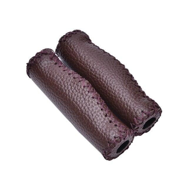 Vintage Retro Riding Road Mountain Bike Bicycle Handlebar Grip Artificial Leather Cycling Grip Health Gear Bicycle Handlebar Grips Bike Handle Cover Grips Artificial Leather Bicycle Handle Covers For Sports Riding Stevvex