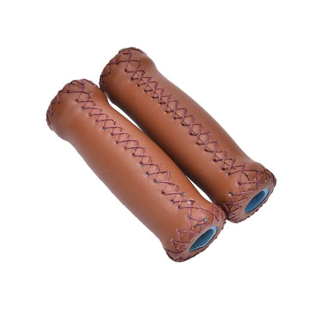 Vintage Retro Riding Road Mountain Bike Bicycle Handlebar Grip Artificial Leather Cycling Grip Health Gear Bicycle Handlebar Grips Bike Handle Cover Grips Artificial Leather Bicycle Handle Covers For Sports Riding Stevvex
