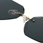 Vintage Rimless Cut Edge Sunglasses - Frameless Polygon Statement Piece (MAC266)