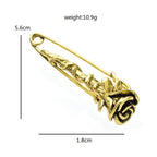 Vintage Rose-flower Safety Pins For Women Men Classic Suits Scarf Trousers Brooches Gifts Jewelry Making Charms Findings Supplies Crafting Safety Pins Stevvex