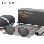 Vintage Round Retro BARCUR Design Round Sunglasses for Men Women Stevvex Sun Glasses Classic Eyewear Accessory Party Sunglasses Summer Stevvex