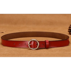 Vintage Simple Round Buckle Female Pin Leather Straps 105CM Belts For Women Unique Design Dresses Jeans Classic Round Waistband Stevvex