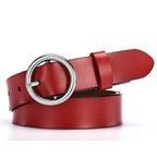 Vintage Simple Round Buckle Female Pin Leather Straps 105CM Belts For Women Unique Design Dresses Jeans Classic Round Waistband Stevvex