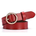 Vintage Simple Round Buckle Female Pin Leather Straps 105CM Belts For Women Unique Design Dresses Jeans Classic Round Waistband Stevvex