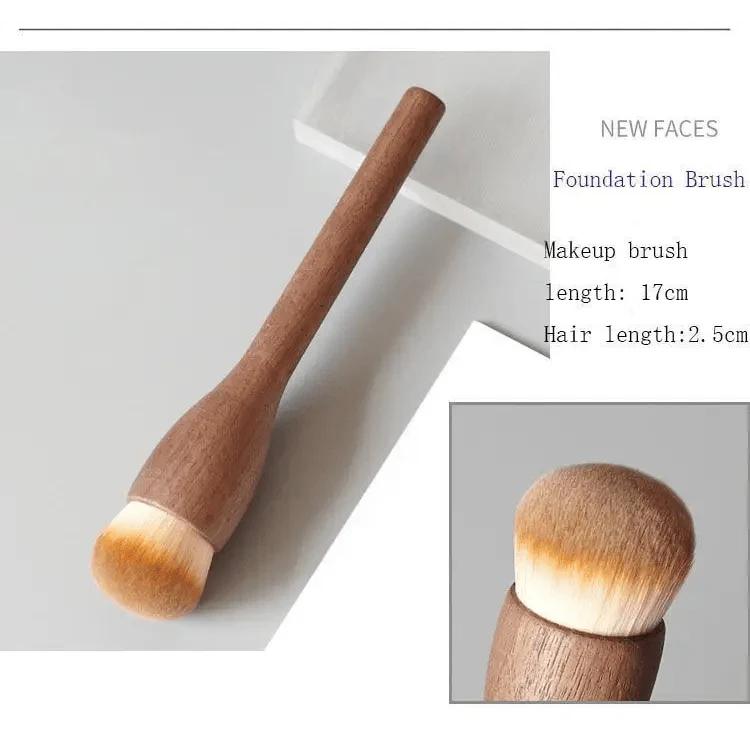 Vintage Style 1Pcs European Wood Handle Makeup Brush High Quality Loose Powder Brush Foundation Brush Super Soft Theatre Makeup Stevvex