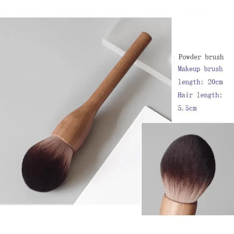 Vintage Style 1Pcs European Wood Handle Makeup Brush High Quality Loose Powder Brush Foundation Brush Super Soft Theatre Makeup Stevvex