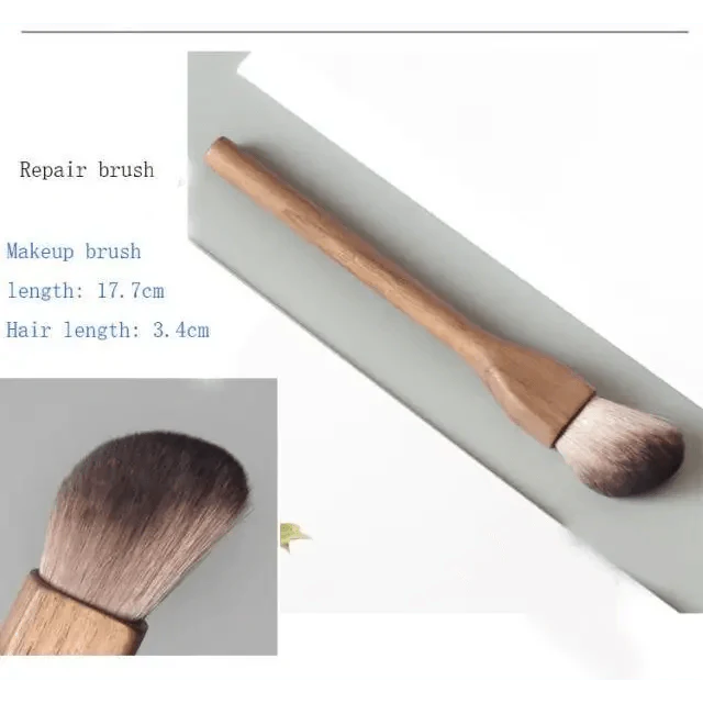 Vintage Style 1Pcs European Wood Handle Makeup Brush High Quality Loose Powder Brush Foundation Brush Super Soft Theatre Makeup Stevvex