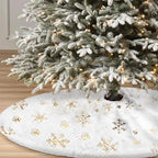 Christmas Tree Decor Snowflake Carpet White Christmas Tree Skirt Fur Skirt For Xmas Decorations Xmas Christmas Decorations For Home Stevvex