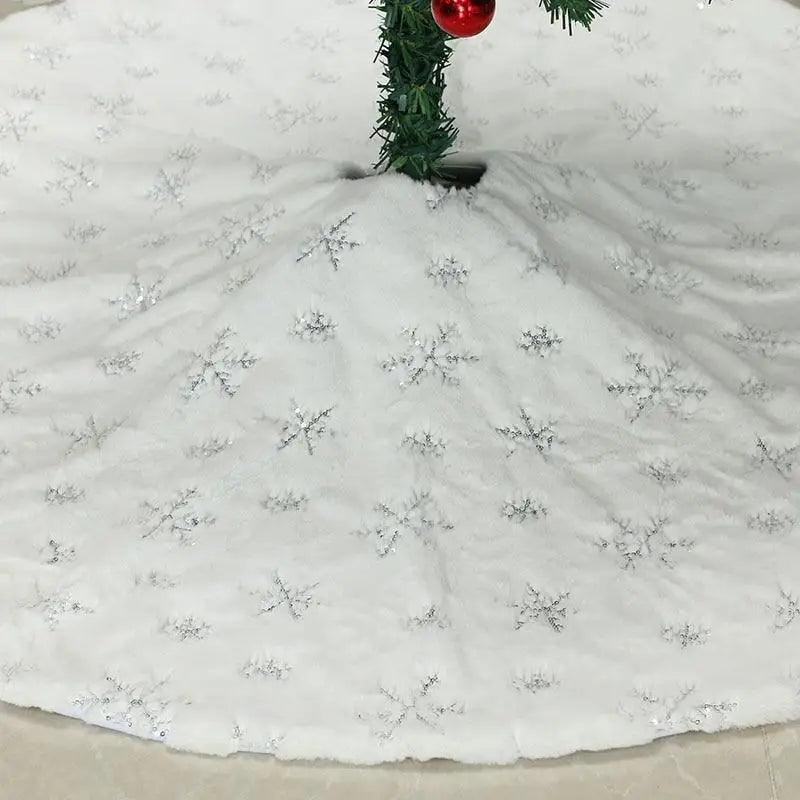Christmas Tree Decor Snowflake Carpet White Christmas Tree Skirt Fur Skirt For Xmas Decorations Xmas Christmas Decorations For Home Stevvex