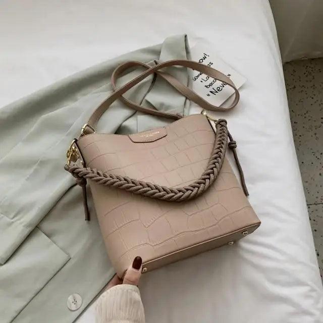 Vintage Style Fashionable Women's bucket bag Stone Pattern Shoulder Bag For Ladies Diagonal Female Bag Stevvex