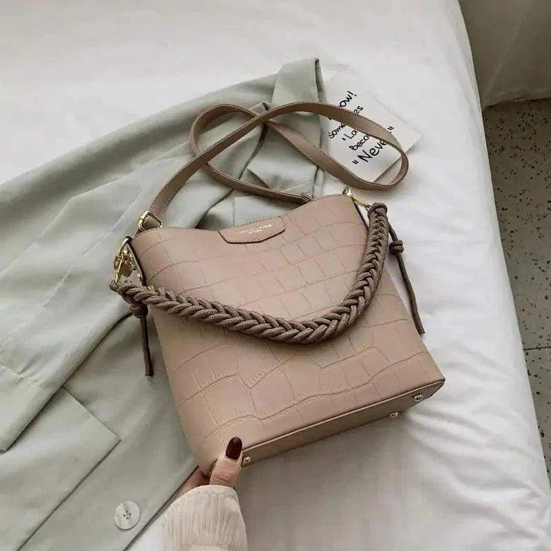 Vintage Style Fashionable Women's bucket bag Stone Pattern Shoulder Bag For Ladies Diagonal Female Bag Stevvex