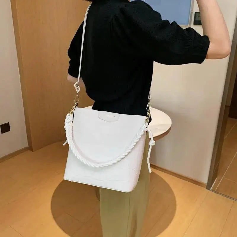 Vintage Style Fashionable Women's bucket bag Stone Pattern Shoulder Bag For Ladies Diagonal Female Bag Stevvex