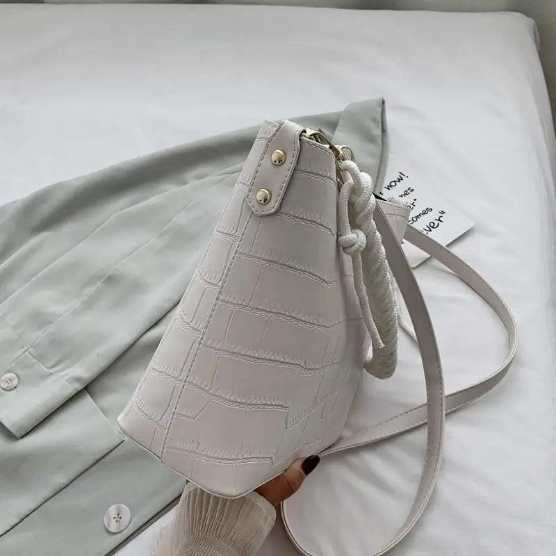 Vintage Style Fashionable Women's bucket bag Stone Pattern Shoulder Bag For Ladies Diagonal Female Bag Stevvex