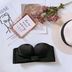 Vintage Style Front Closure Sexy Push Up Bra Women Invisible Bras Underwear Lingerie for Female Brassiere Strapless Seamless Bralette ABC Cup