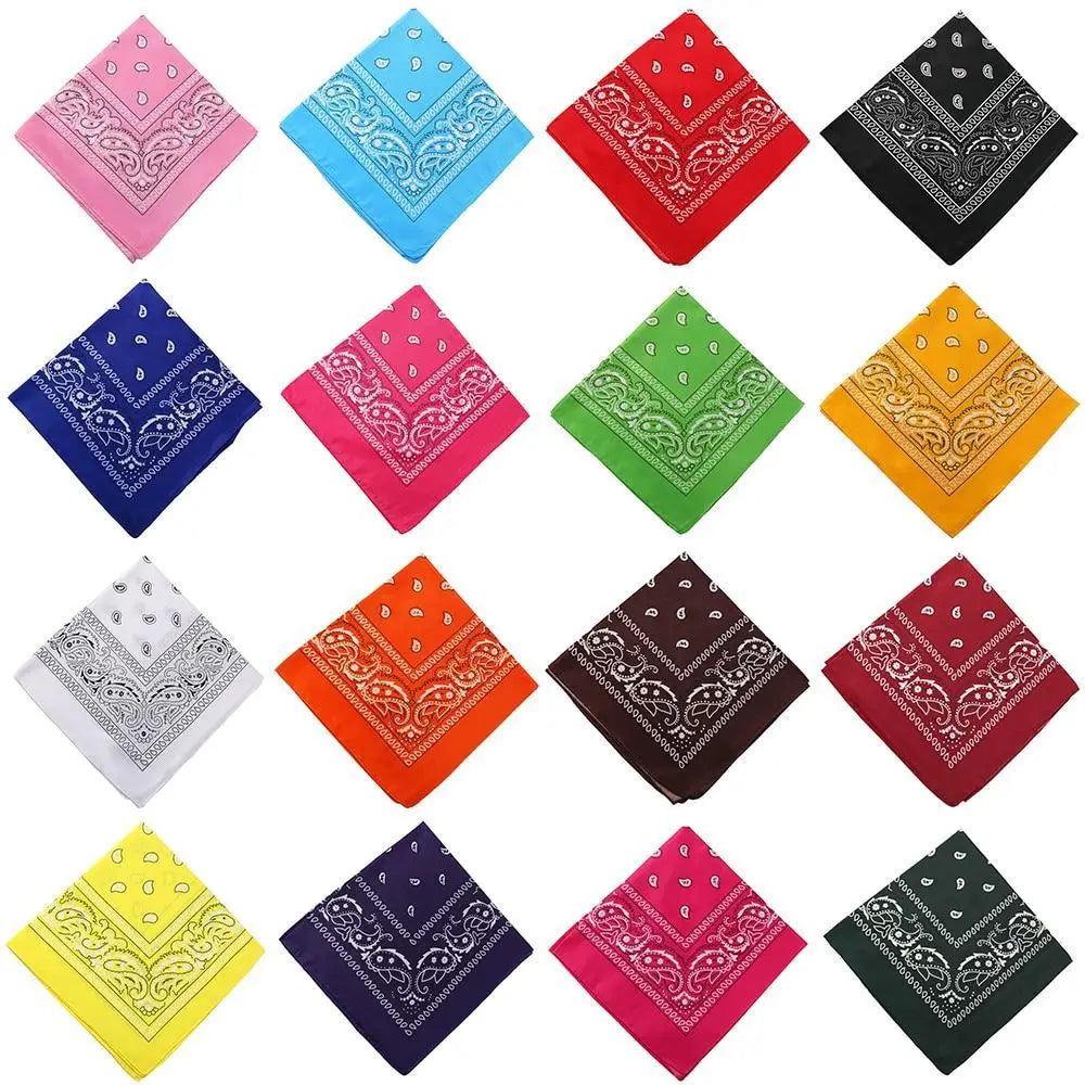 Vintage Style Print Bandana Hair Bands for Girls Women Headband Square Scarf Face Mask Cross Turban Bandanas Headwear Stevvex