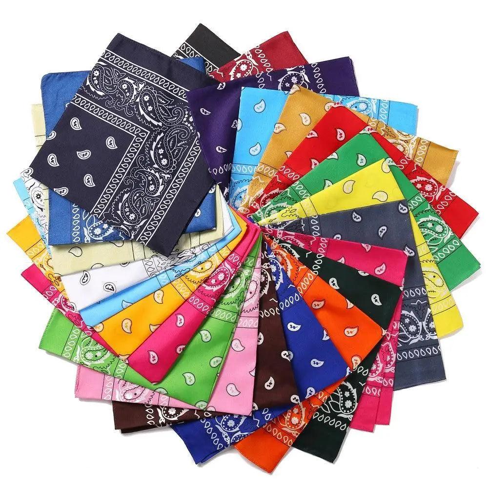 Vintage Style Print Bandana Hair Bands for Girls Women Headband Square Scarf Face Mask Cross Turban Bandanas Headwear Stevvex