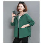 Vintage Style Women's Coat Hooded Jacket Long Sleeve Zipper Pockets Casual Windbreaker Basic Jackets Outerwear Plus Size 4XL E25 Stevvex