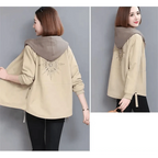 Vintage Style Women's Coat Hooded Jacket Long Sleeve Zipper Pockets Casual Windbreaker Basic Jackets Outerwear Plus Size 4XL E25 Stevvex