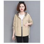 Vintage Style Women's Coat Hooded Jacket Long Sleeve Zipper Pockets Casual Windbreaker Basic Jackets Outerwear Plus Size 4XL E25 Stevvex
