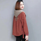 Vintage Style Women's Coat Hooded Jacket Long Sleeve Zipper Pockets Casual Windbreaker Basic Jackets Outerwear Plus Size 4XL E25 Stevvex