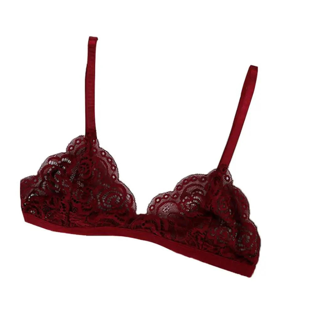 Vintage Style Women's Thin Bra Without Chest Pad Fashionable Sexy Lace Bra Back Buckle Tube Top Women's  Underwear Summer Clothes Stevvex