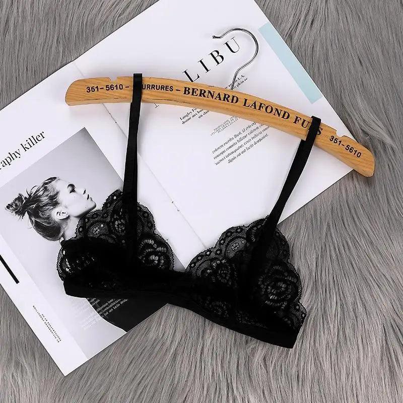 Vintage Style Women's Thin Bra Without Chest Pad Fashionable Sexy Lace Bra Back Buckle Tube Top Women's  Underwear Summer Clothes Stevvex