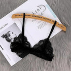 Vintage Style Women's Thin Bra Without Chest Pad Fashionable Sexy Lace Bra Back Buckle Tube Top Women's  Underwear Summer Clothes Stevvex