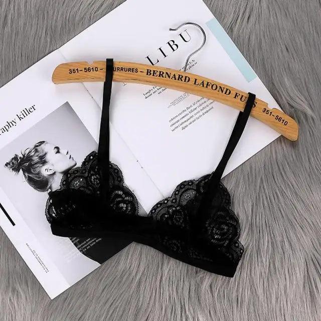 Vintage Style Women's Thin Bra Without Chest Pad Fashionable Sexy Lace Bra Back Buckle Tube Top Women's  Underwear Summer Clothes Stevvex