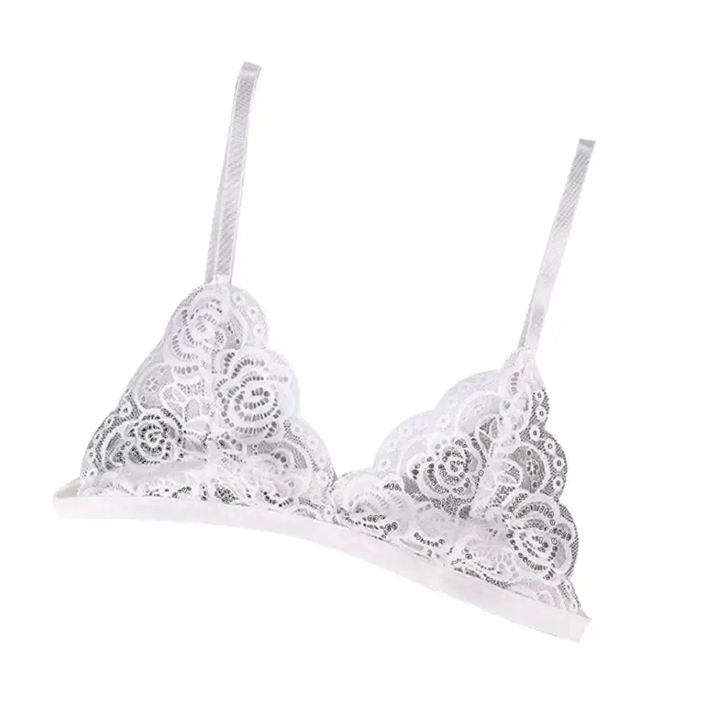 Vintage Style Women's Thin Bra Without Chest Pad Fashionable Sexy Lace Bra Back Buckle Tube Top Women's  Underwear Summer Clothes Stevvex