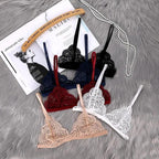 Vintage Style Women's Thin Bra Without Chest Pad Fashionable Sexy Lace Bra Back Buckle Tube Top Women's  Underwear Summer Clothes Stevvex