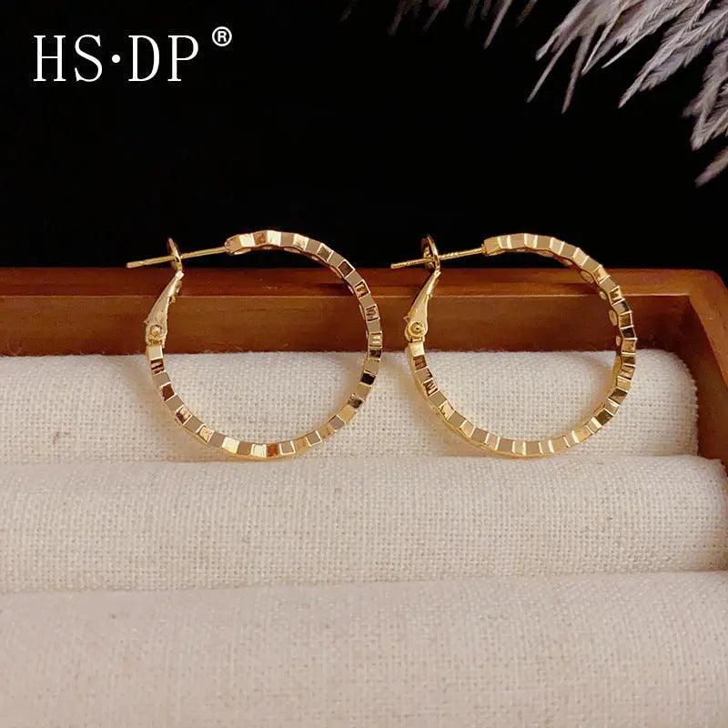 MAC147 Vintage Style Zircon Inlaid Hoop Earrings Elegant - SJB-DIAMOND ELITES