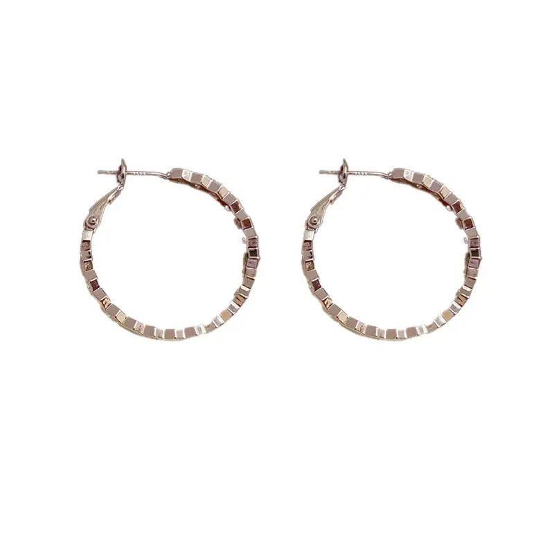 MAC147 Vintage Style Zircon Inlaid Hoop Earrings Elegant - SJB-DIAMOND ELITES