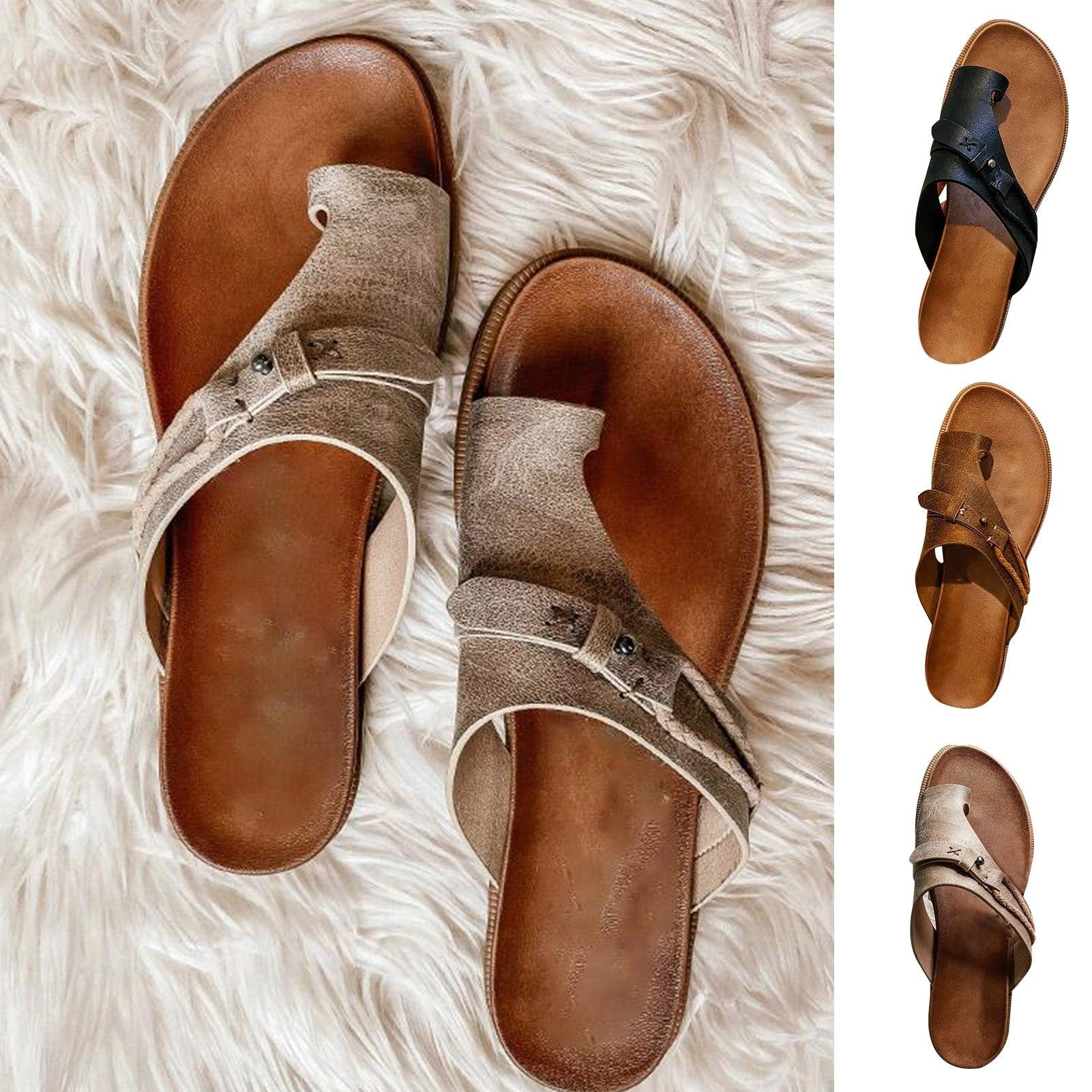Vintage Summer Beach Outdoor Sandals For Women Casual Beach Sandals Open-Toe Platform Shoes Luxury Style Anti-slip Slippers Comfortable Arch Support Thong Sandals Lightweight Footwear Stevvex