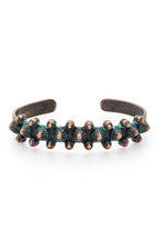 Vintage Textured Open Cuff Bangle Adjustable Copper