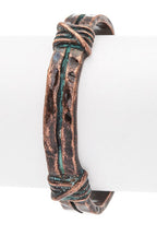 Vintage Western Open Cuff Bangle Rustic Cowboy Bracelet