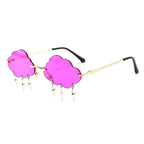 Vintage Women Rimless Sunglasses Retro Style Glasses For Summer Cloud Shaped Style Excellent Gift For Girls
